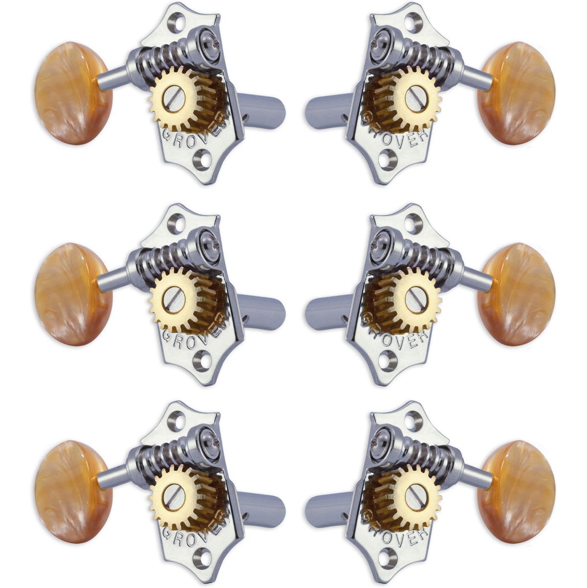 Grover Statite Horizontal Set Acrylic Buttons Chrome