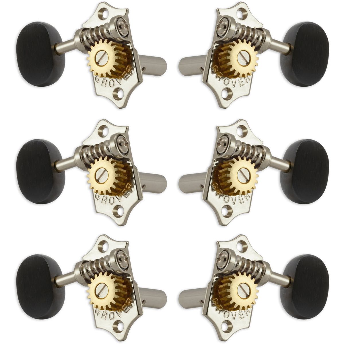Grover Statite Horizontal Set Ebony Buttons Nickel