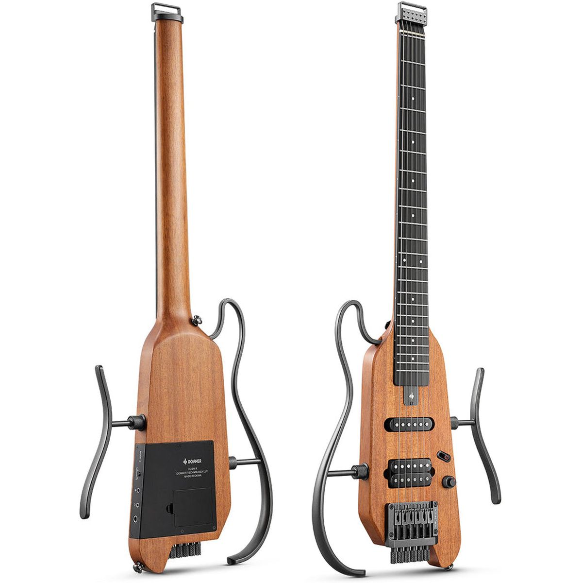 DONNER Hush-X Guitar - Natural Elektrische gitaar