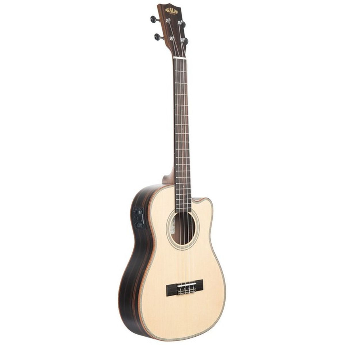 Kala Solid Spruce Top Ebony Baritone Cutaway w/ EQ w/ Bag