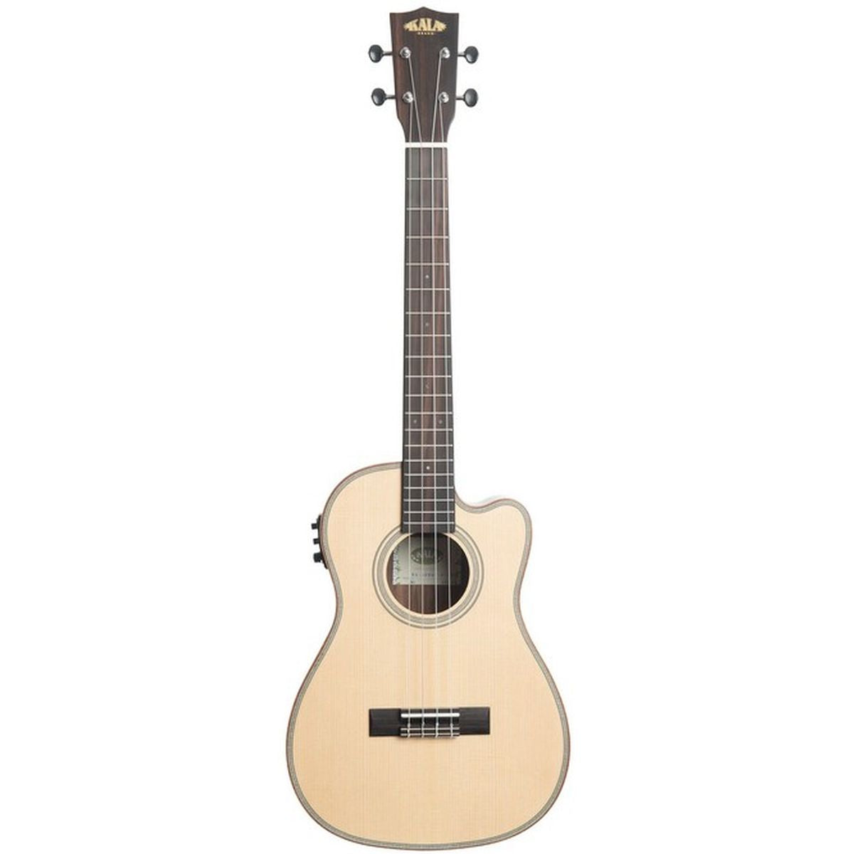 Kala Solid Spruce Top Ebony Baritone Cutaway w/ EQ w/ Bag