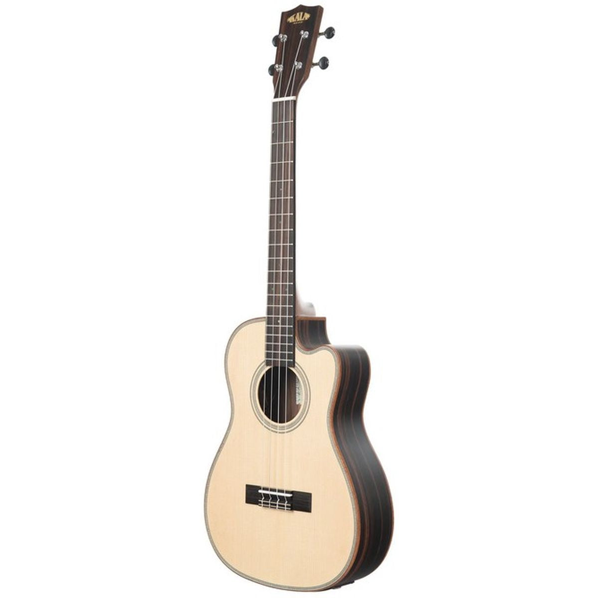 Kala Solid Spruce Top Ebony Baritone Cutaway w/ EQ w/ Bag