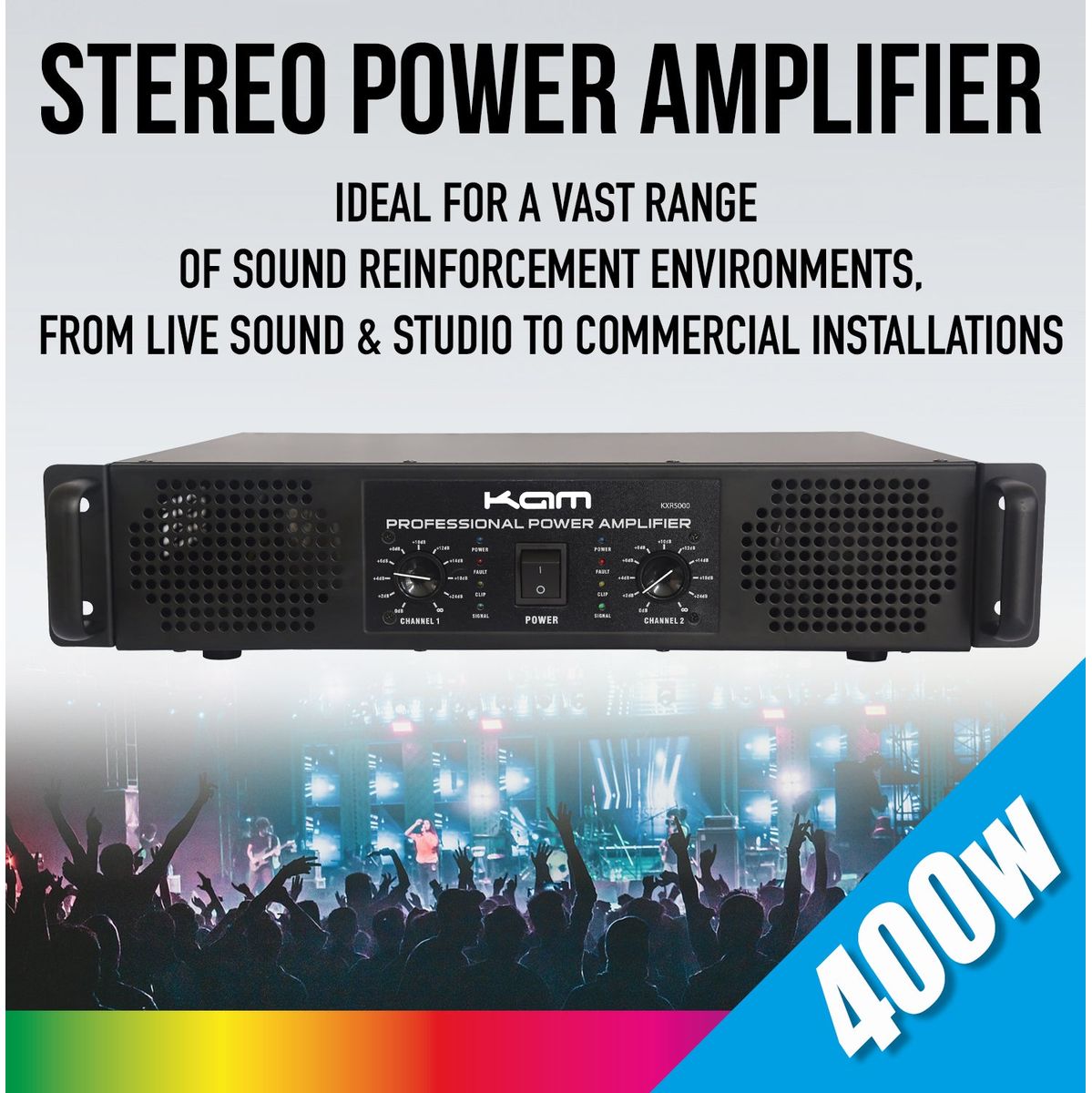 Kam Professional Stereo 500W Power Amplifier