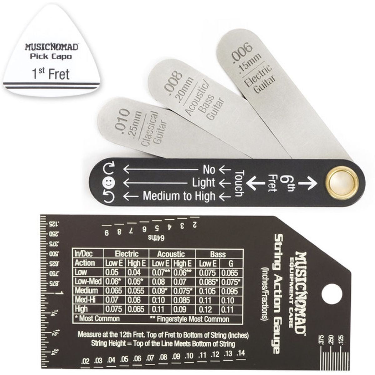 MusicNomad Truss Rod Gauge &amp; String Action Gauge Combo Bundle MN600 + MN602