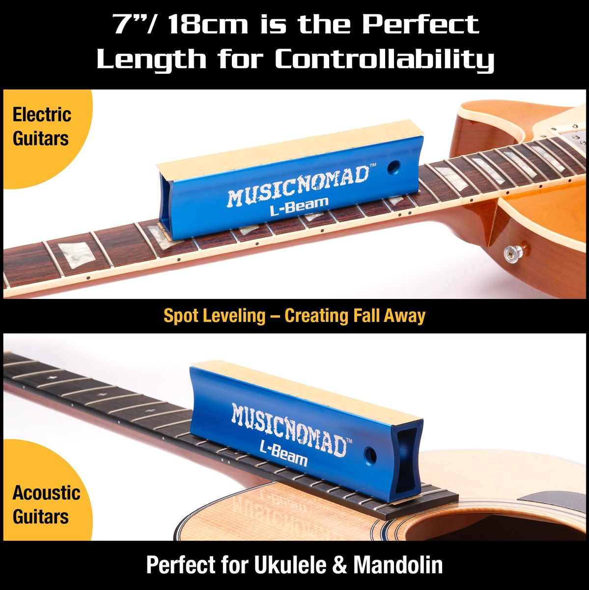 MusicNomad Fret Leveler - Leveling (L-Beam) 7