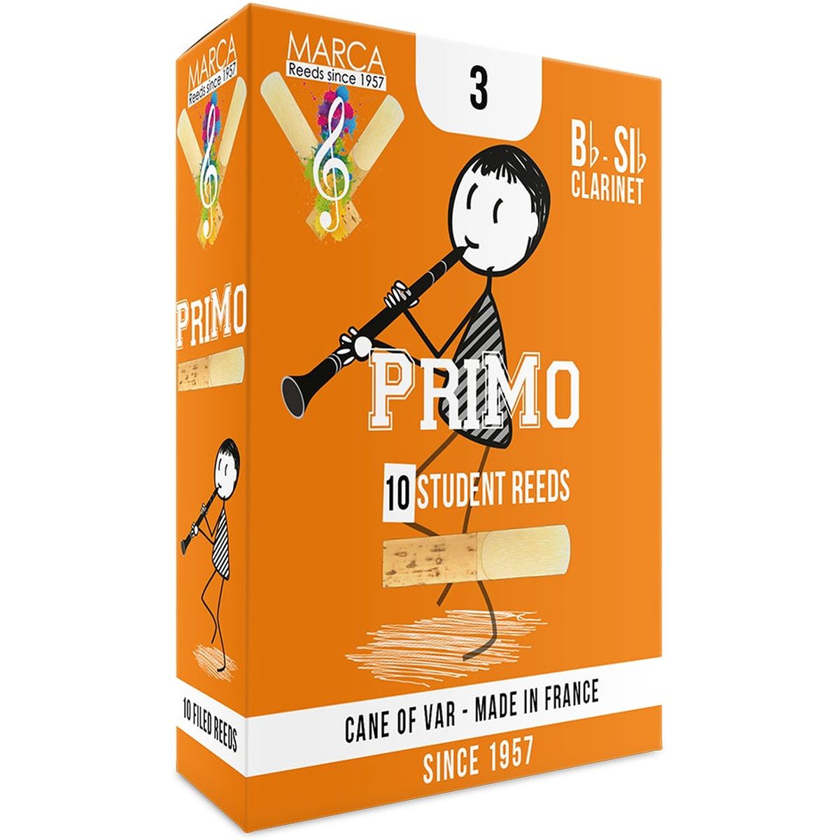 MARCA Reed Clarinet BB Primo 3 - PK Of 10