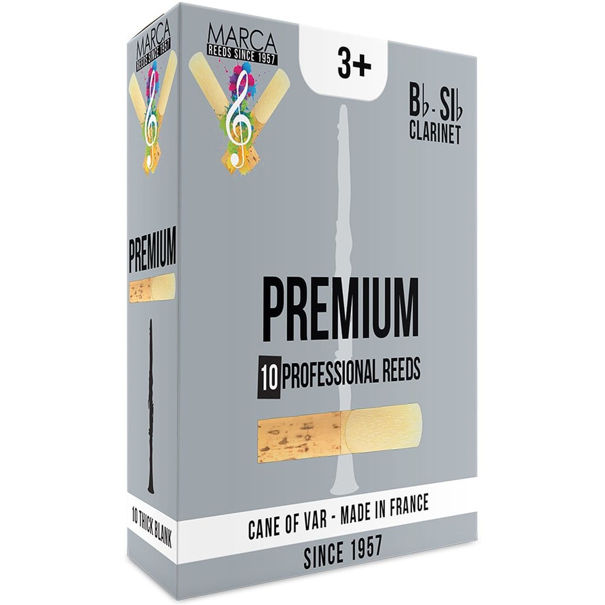 MARCA Reed Clarinet BB Premium 3+ - PK Of 10