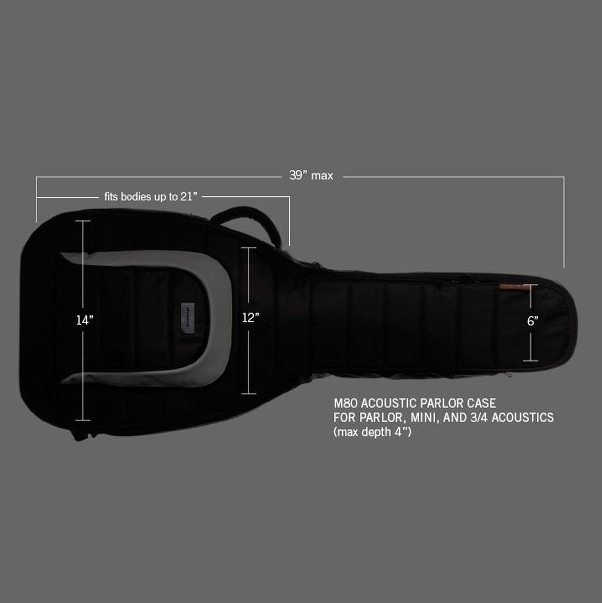 MONO Classic Acoustic Parlor Guitar Case Black