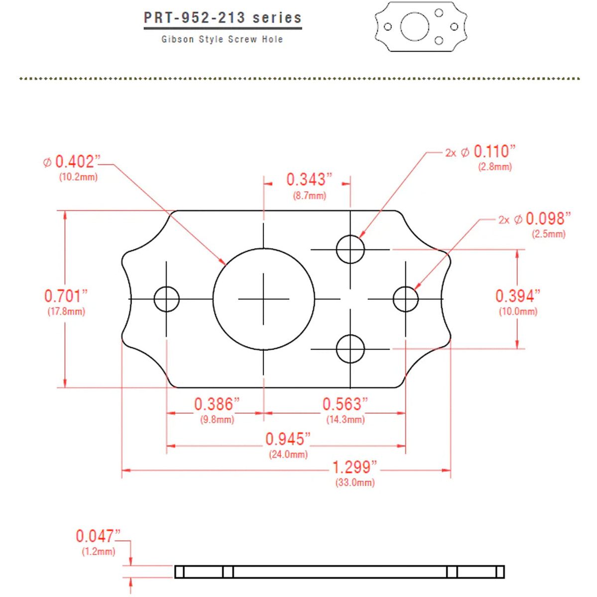 Graph Tech Ratio Plate For Gibson Style Screw Hole - Black (1PC)