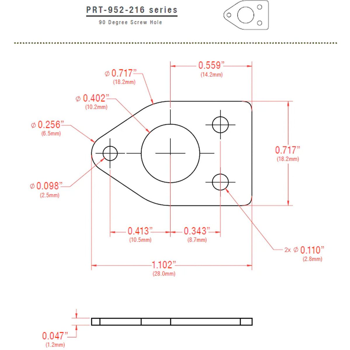 Graph Tech Ratio Plate For 90 Degree Screw Hole - Chrome (1PC)