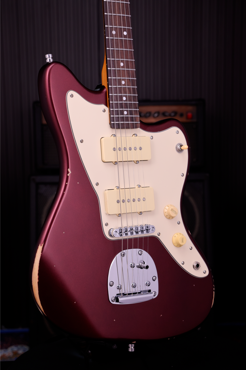 Patina PJ-6 Oxblood Relic JM-Style Elektrische gitaar