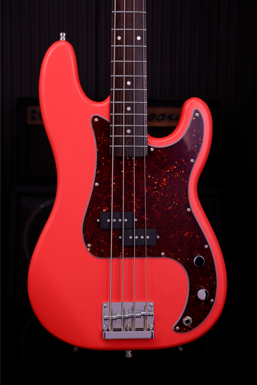 Patina PPB-3 Fiesta Red Elektrische Basgitaar
