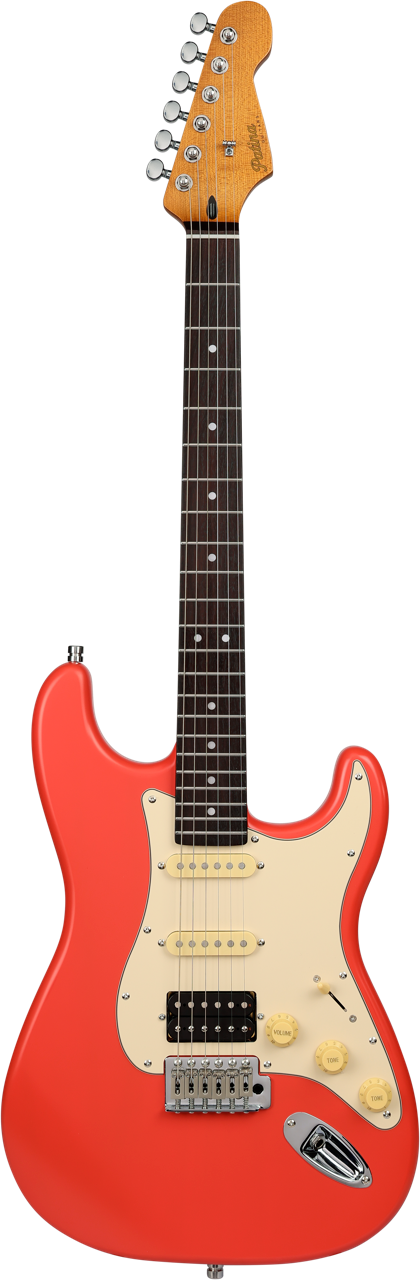 Patina PS-4 Fiesta Red HSS S-Style Elektrische gitaar