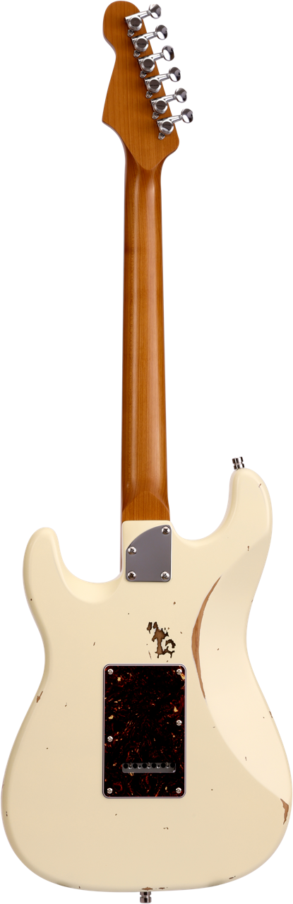 Patina PS-6 Olympic White Relic SSS S-Style Elektrische gitaar