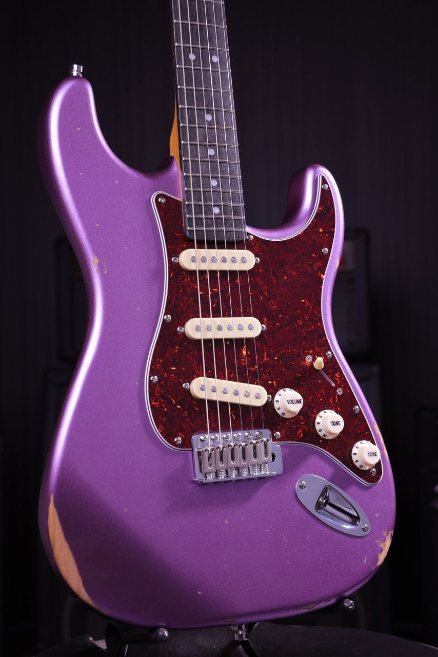 Patina PS-6 Purple Relic SSS S-Style Elektrische gitaar