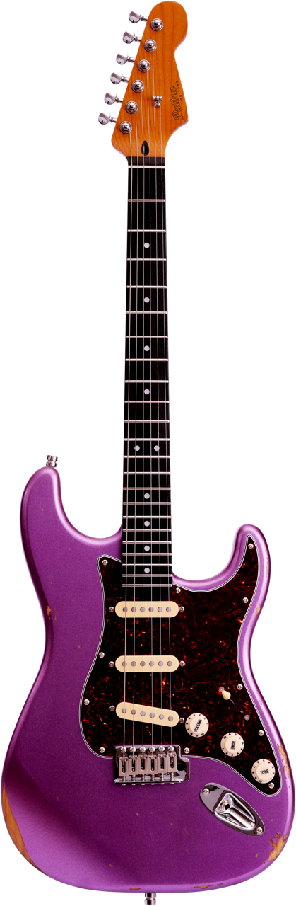Patina PS-6 Purple Relic SSS S-Style Elektrische gitaar