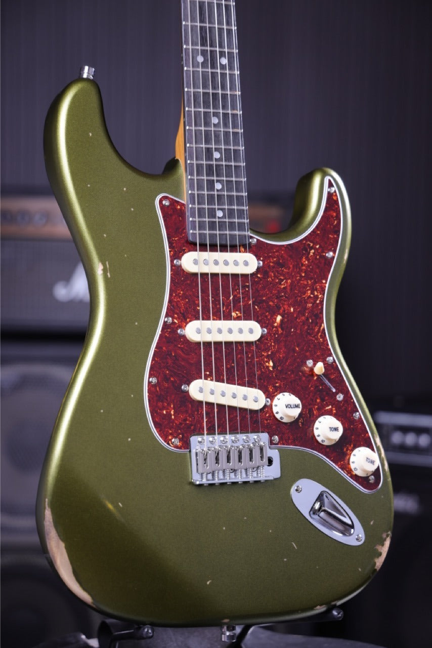 Patina PS-6 Sherwood Green Relic SSS S-Style Elektrische gitaar