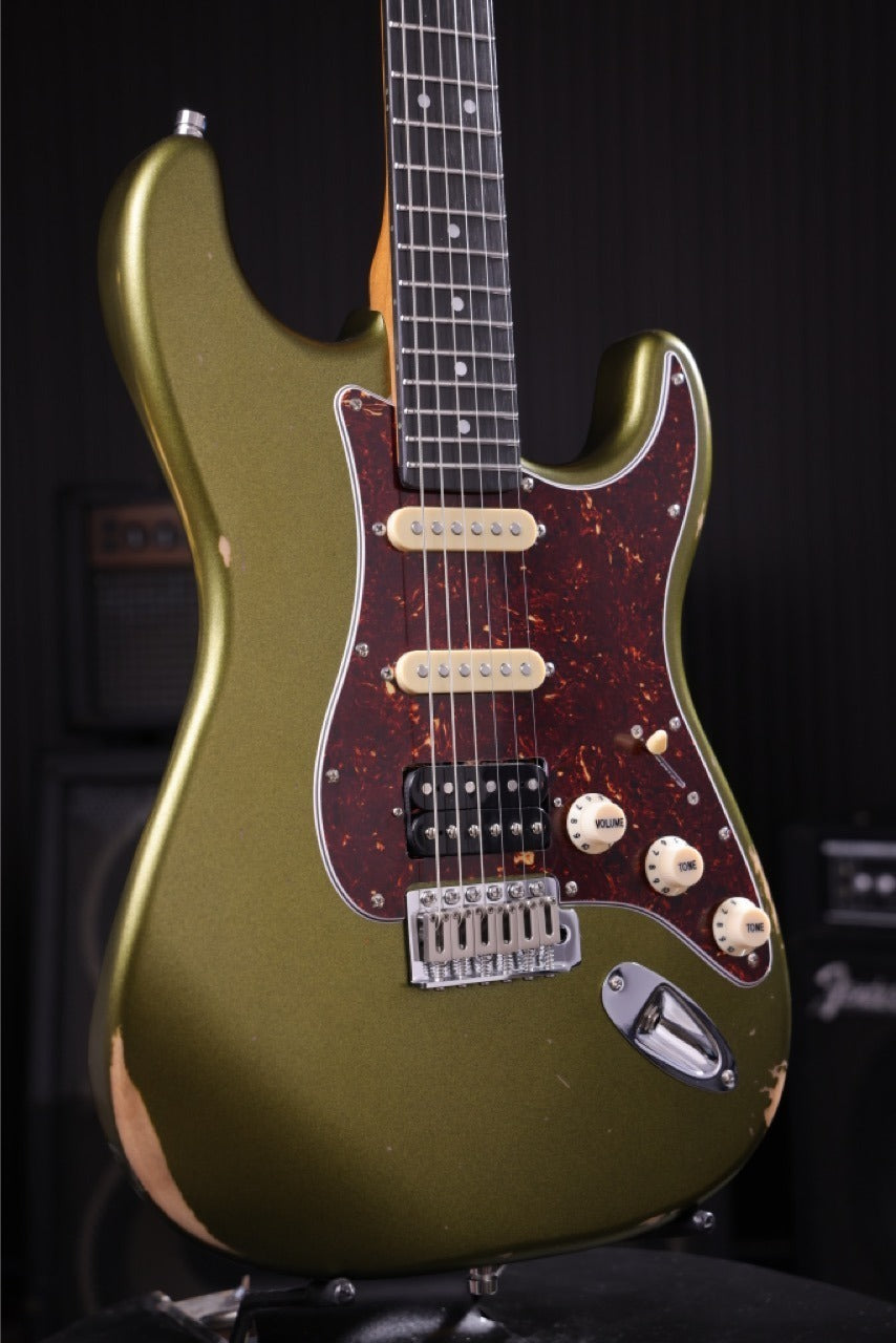 Patina PS-7 Sherwood Green Relic HSS S-Style Elektrische gitaar