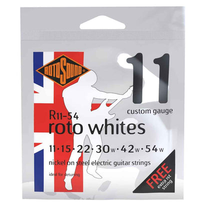 Rotosound R11 Roto Whites string set electric nickel wound 11-54