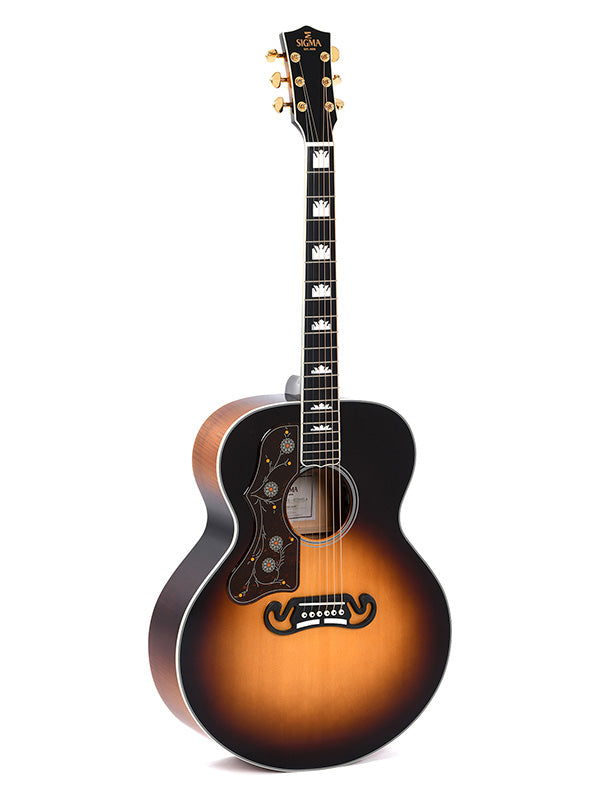 Sigma Guitars GJA-SG200-LH Grand Jumbo Linkshandige westerngitaar - Vintage Sunburst Gloss