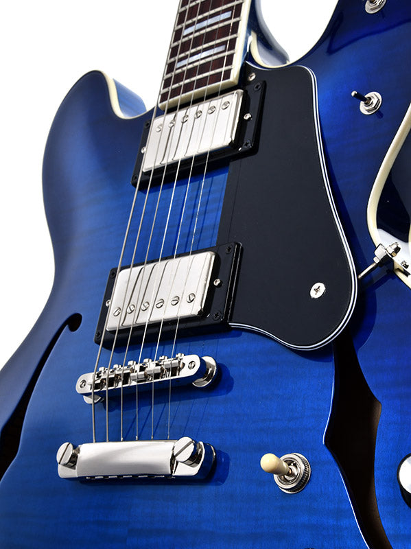 Sigma Guitars HBA-102H-TBB Semi-Hollow Humbucker Trans Blue Burst
