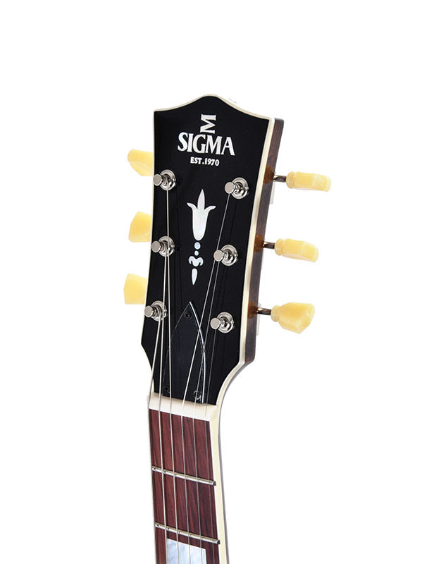 Sigma Guitars Semi-Hollow Humbucker - Maple Trans Wine Red