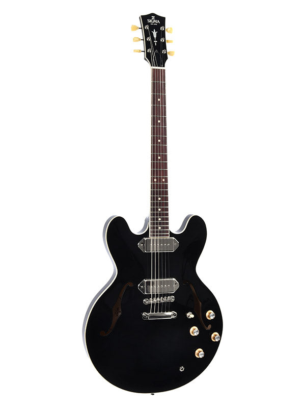Sigma Guitars HBA-102P-BK Semi-Hollow P90 Black