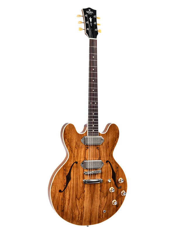 Sigma Guitars Semi-Hollow P90 - Spalted Maple Antique Natural