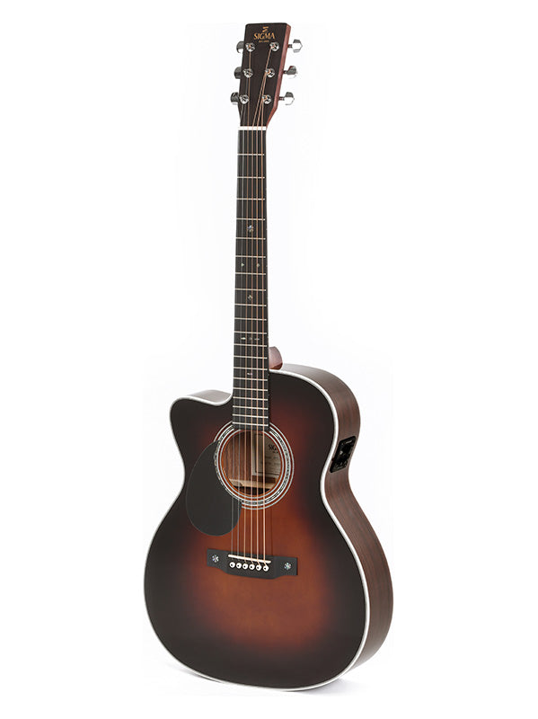 Sigma Guitars OMTC-1E Linkshandig OM Westerngitaar - Sunburst Gloss