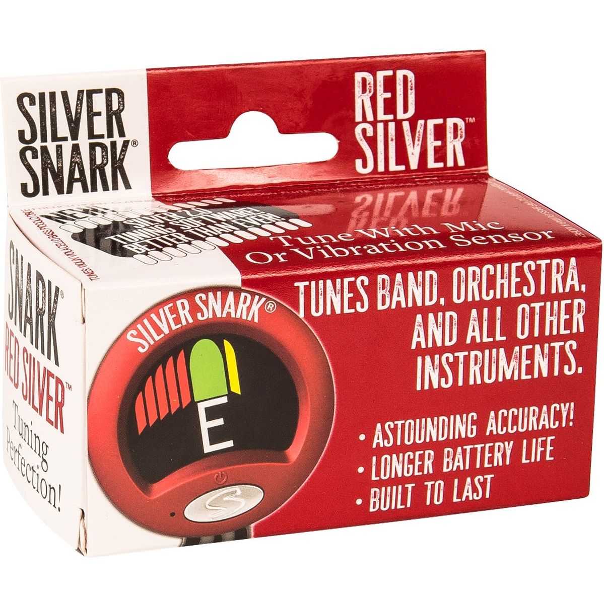 Snark Tuner Silver 2 - Clip On Chromatic Guitar Tuner - Red Silver
