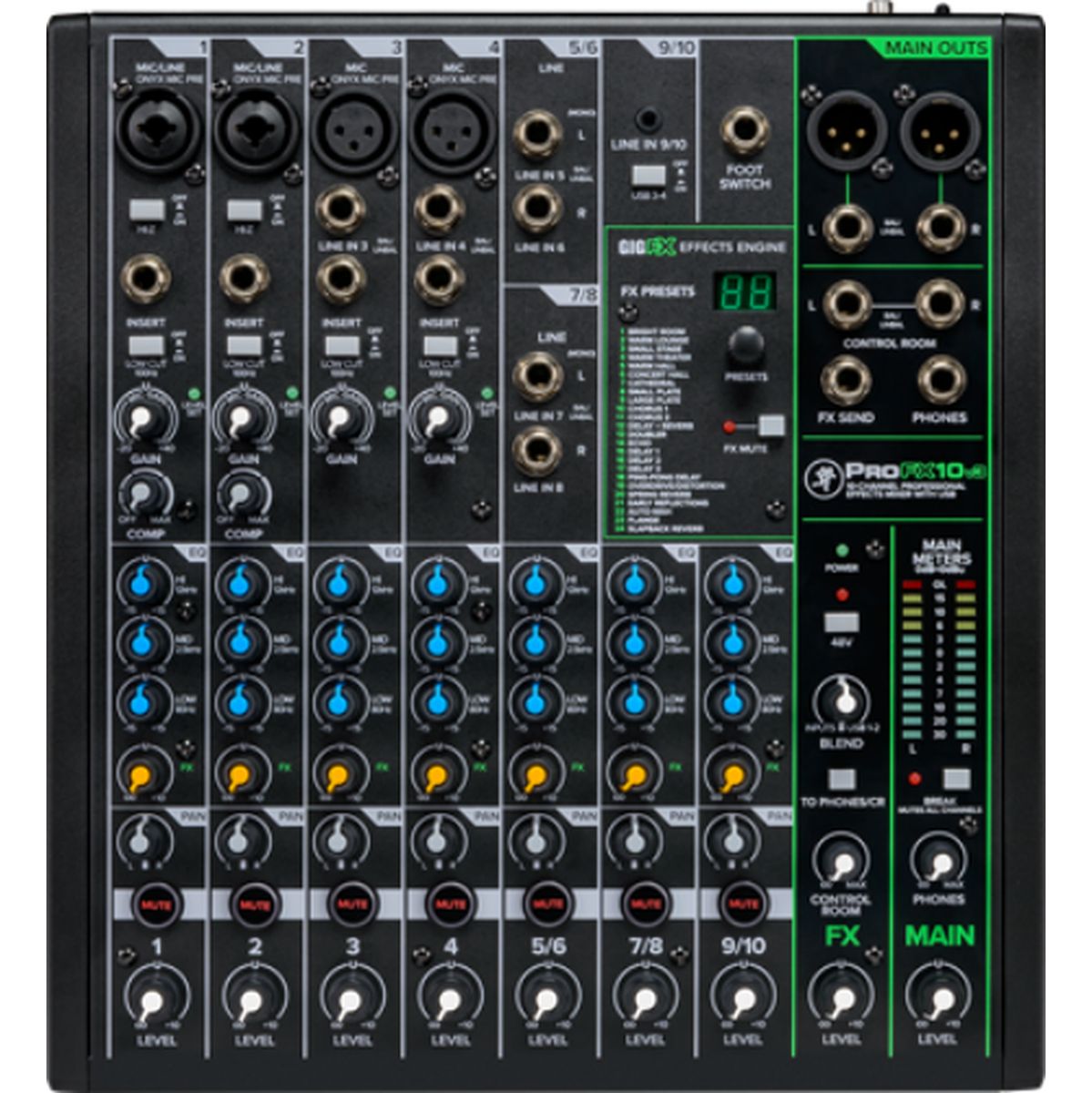 Mackie PROFX10V3 USB 10 Kanalen + Effecten
