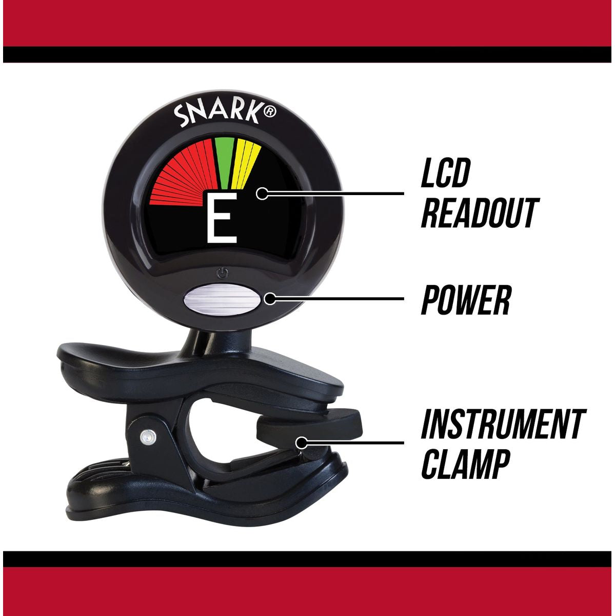 Snark Tuner Guitar Bass And Violin Clip On Tuner - Black