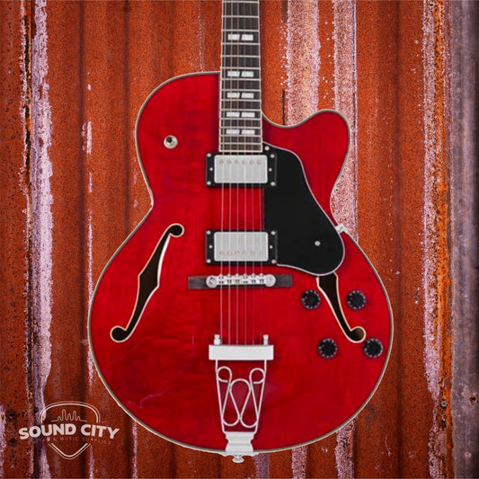 Sire Guitars H7F/STR See Trough Red Archtop