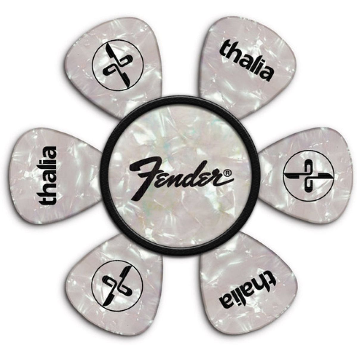 Thalia Capos Fender Pick Puck - Mother Of Pearl - Perine Logo
