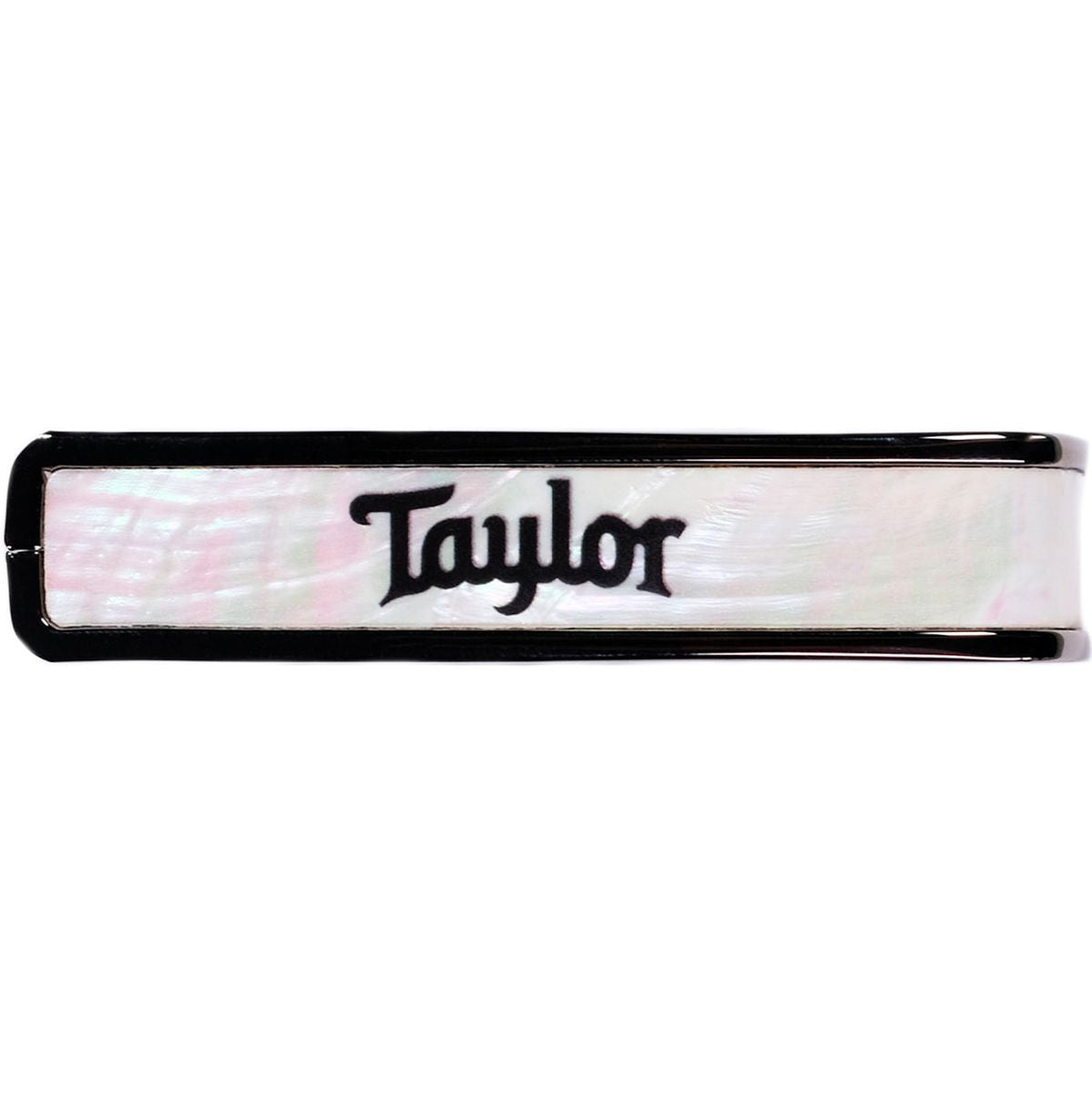 Thalia Capos Taylor Black Chrome Finish Capo - White Pearl w/ Black Taylor Logo