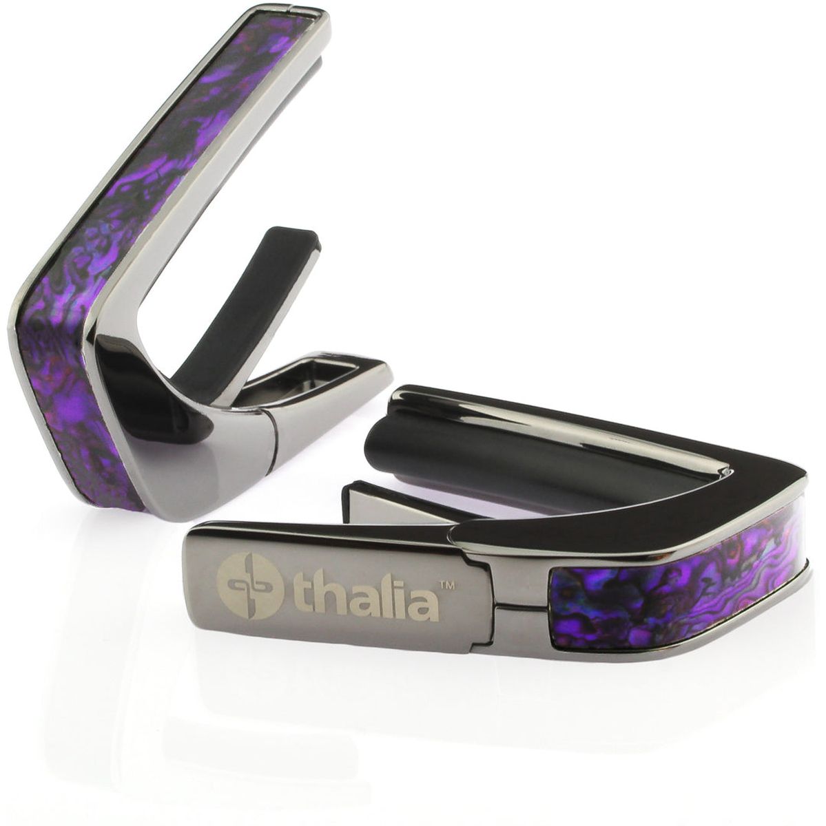 Thalia Capos Black Chrome Finish Capo w/ Purple Paua Inlay