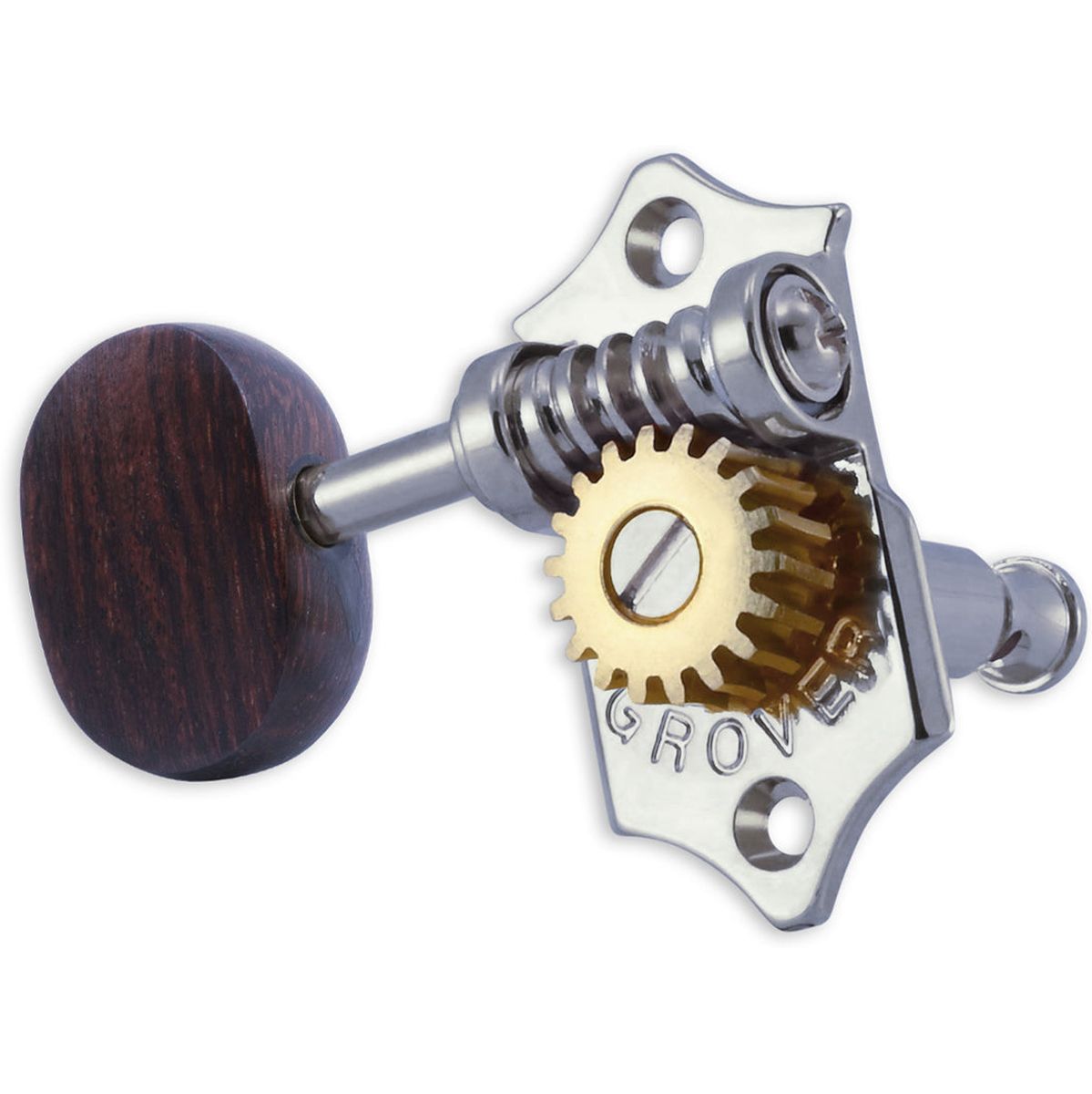 Grover Sta Tite U98 Series Geared Ukulele Pegs Rosewood Buttons Chrome
