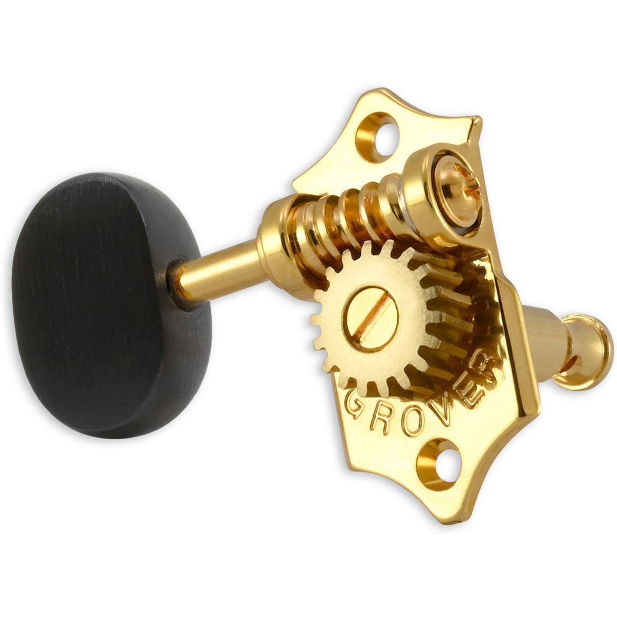 Grover Sta Tite U98 Series Geared Ukulele Pegs Ebony Buttons Gold