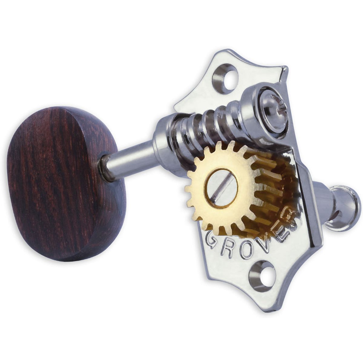 Grover Sta Tite U99 Series Geared Ukulele Pegs Ebony Buttons Chrome