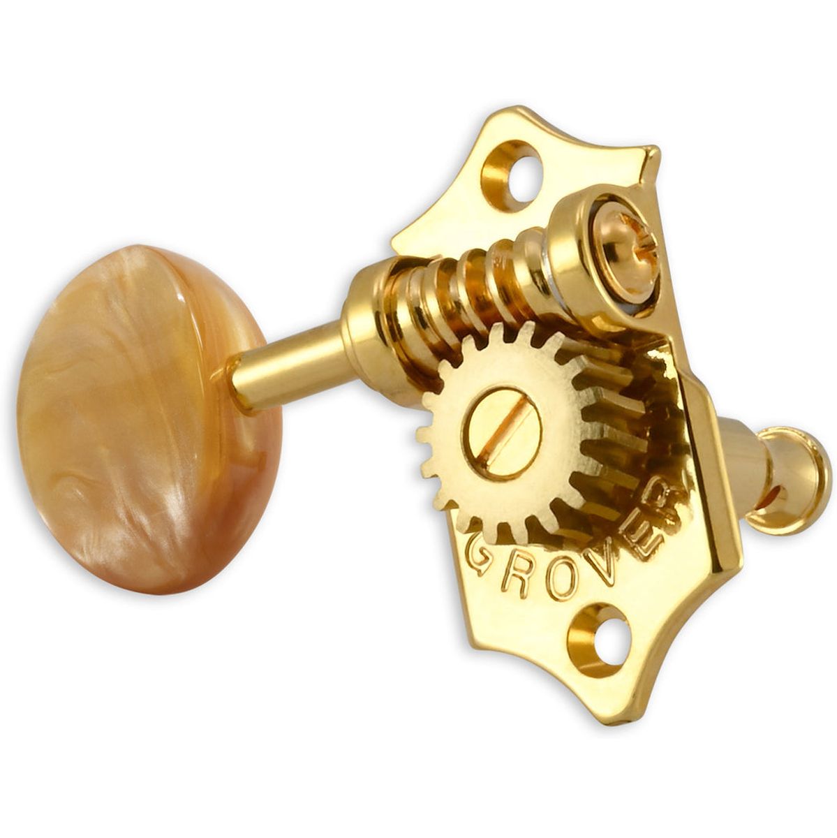 Grover Sta Tite U99 Series Geared Ukulele Pegs Acrylic Buttons Gold