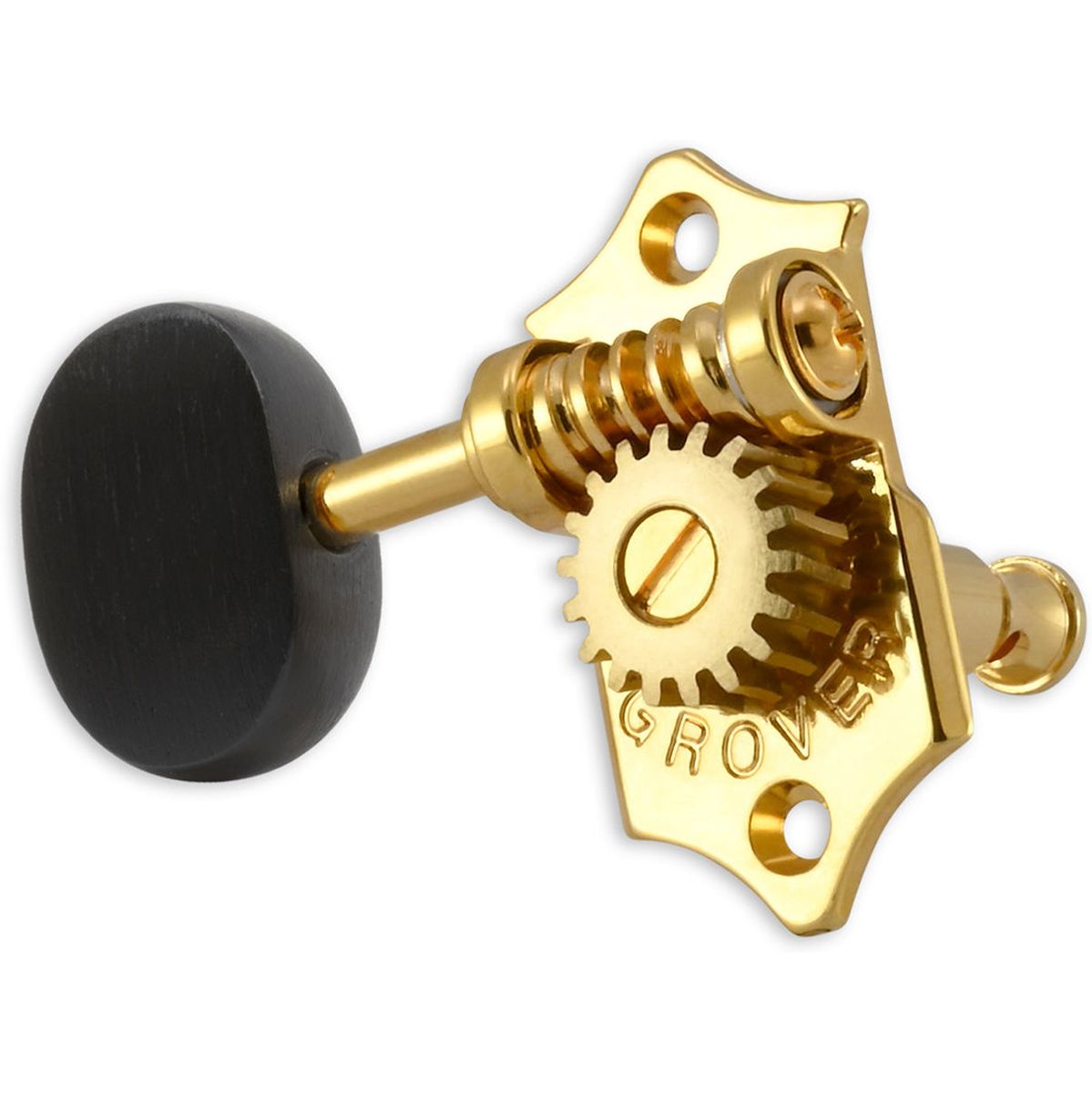 Grover Sta Tite U99 Series Geared Ukulele Pegs Ebony Buttons Gold