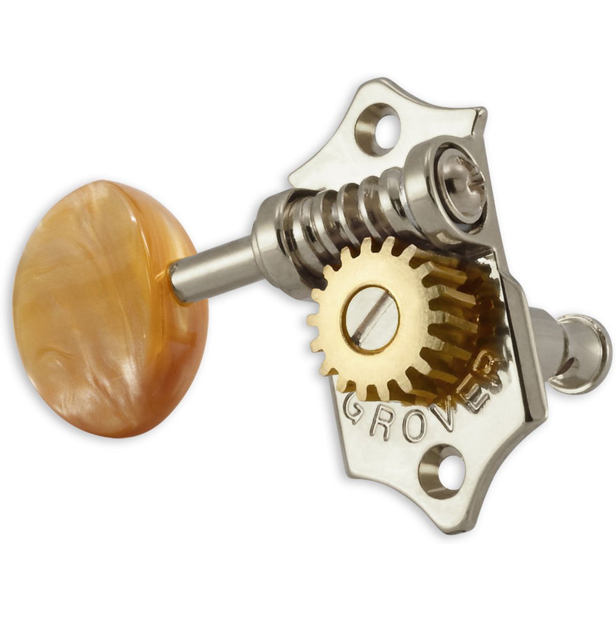Grover Sta Tite U99 Series Geared Ukulele Pegs Acrylic Buttons Nickel