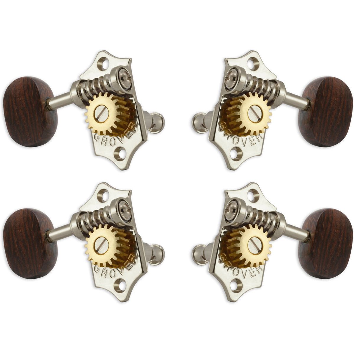 Grover Sta Tite U99 Series Geared Ukulele Pegs Rosewood Buttons Nickel