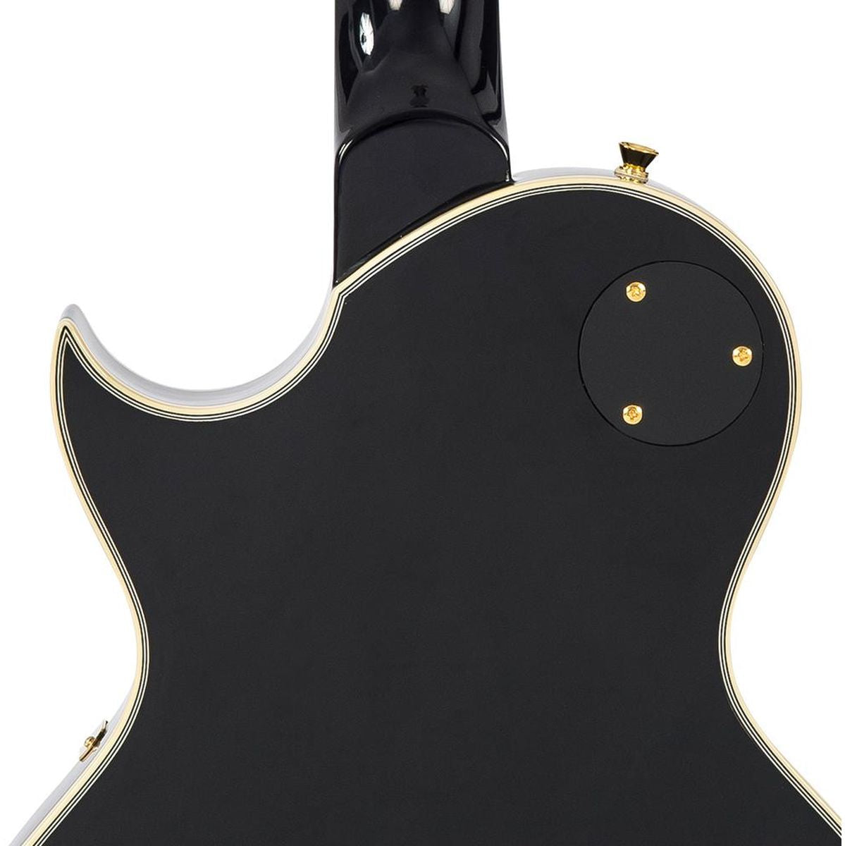 Vintage V100 3 Pick Up Guitar - Gold Harware - Boulevard Black