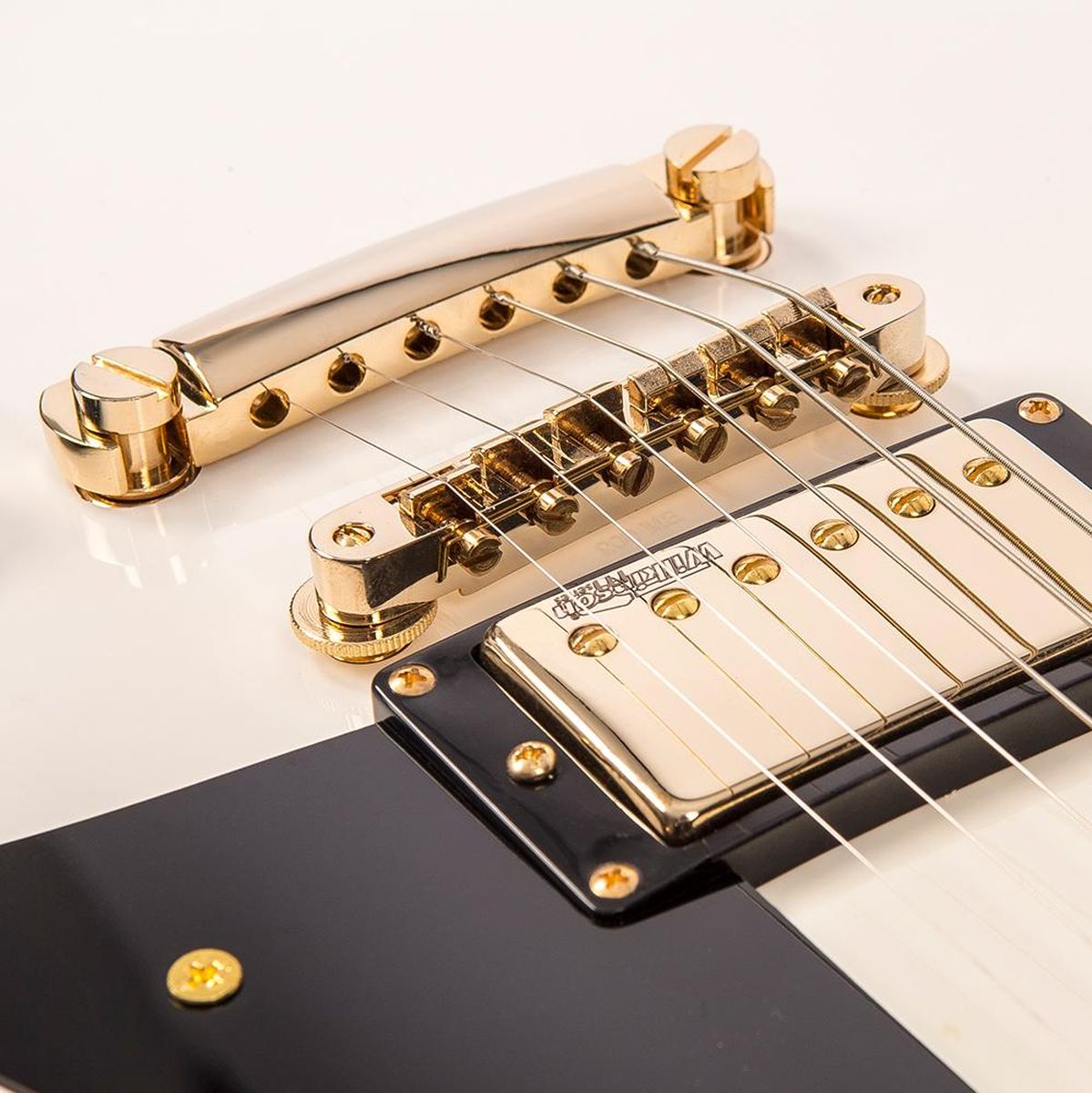 Vintage V100 Guitar-Gold HW Arctic White