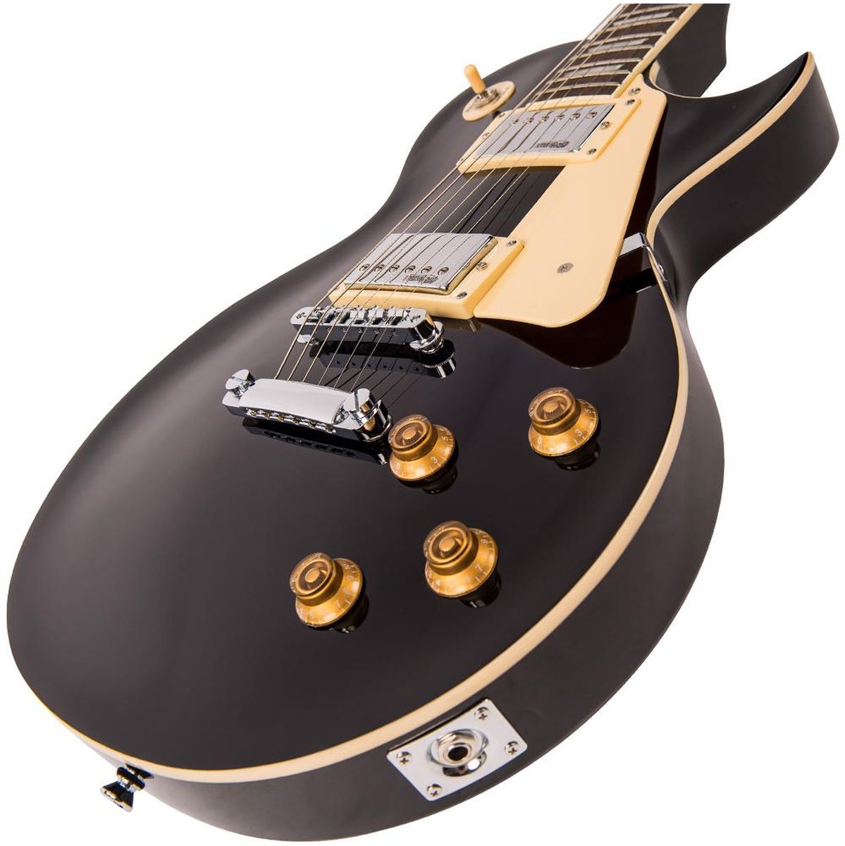 Vintage V100 Guitar-Chrome Hardware-Gloss Black