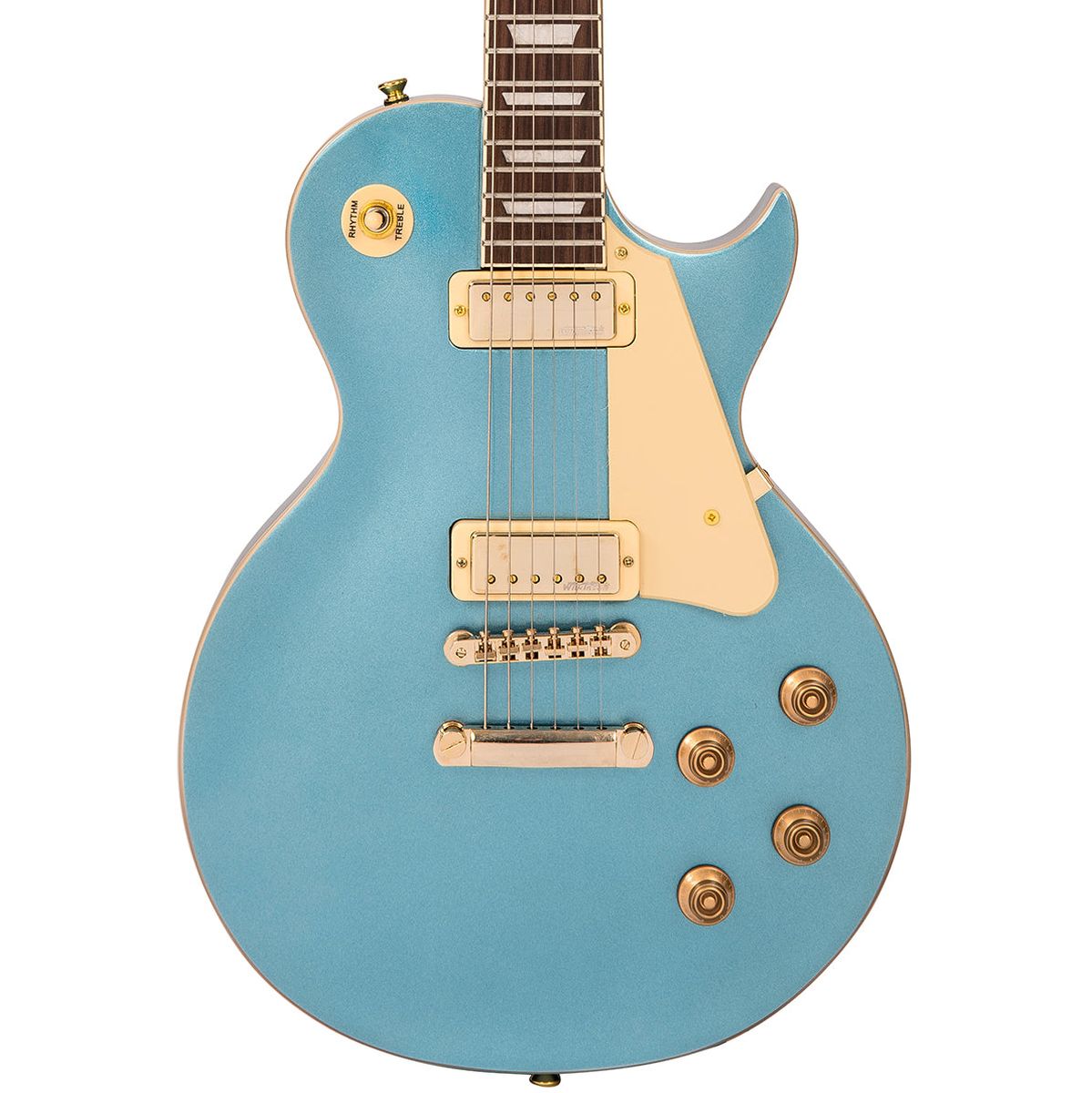 Vintage V100 Electric Guitar Mini HB - Gun Hill Blue