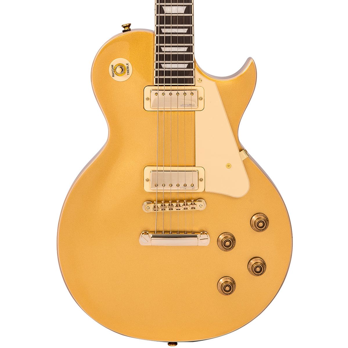 Vintage V100 Electric Guitar Mini HB - Gold Top