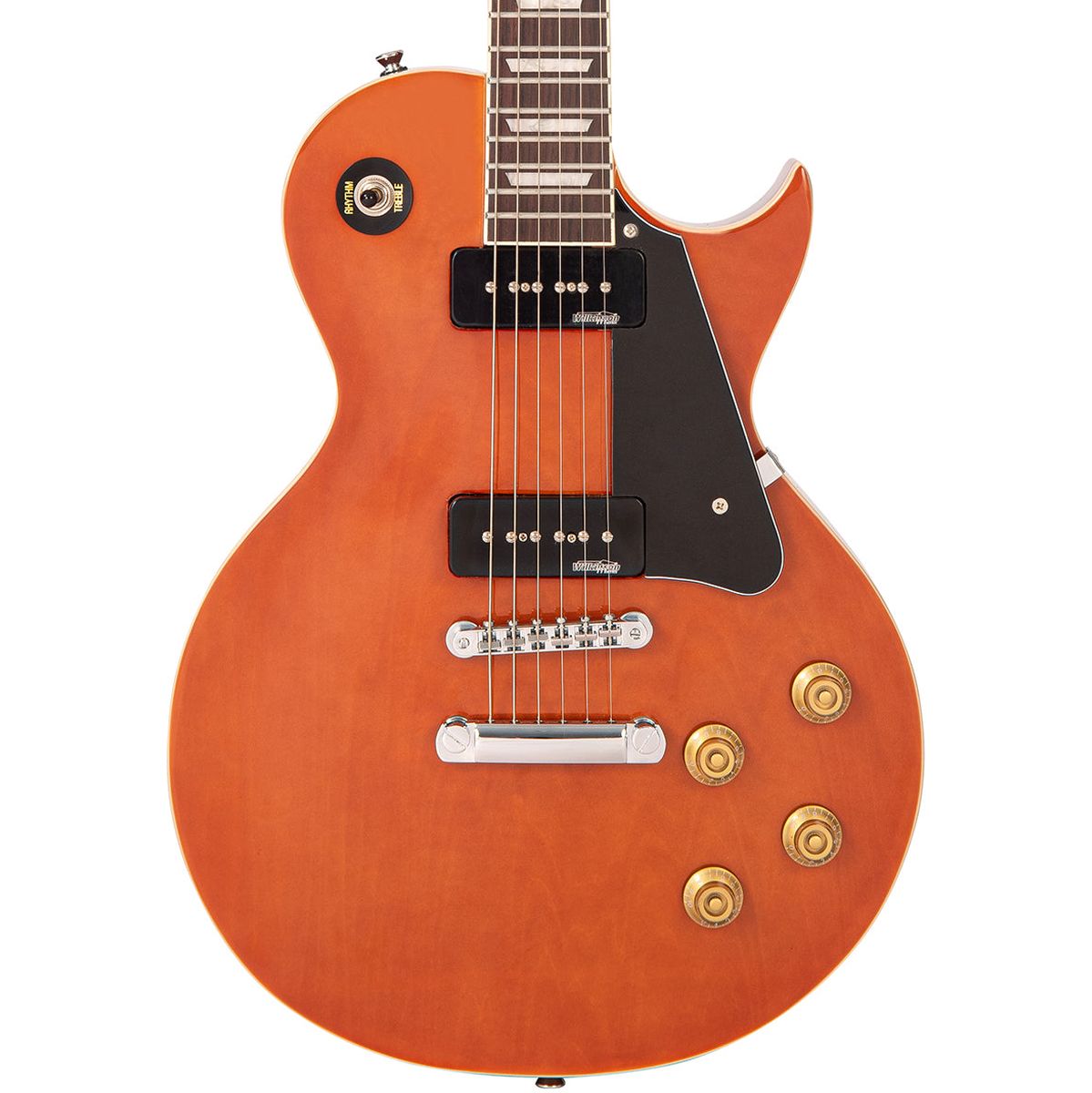 Vintage Electric Guitar-Twin Soapbar - Natural Mahogany