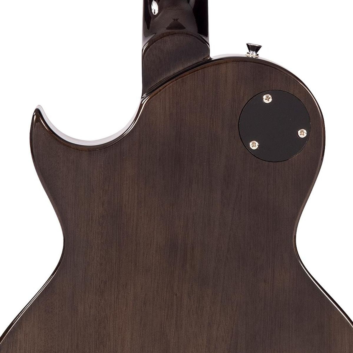 Vintage V100 Guitar - Flamed Maple - Thru Black